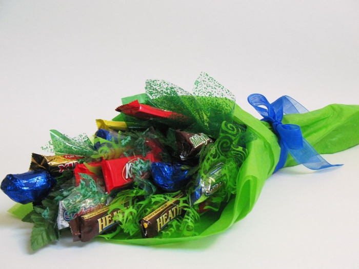 fabrication de bouquets de bonbons