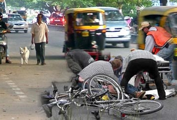 lieu de l'accident de la circulation