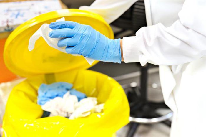 Élimination des déchets de désinfection de classe B