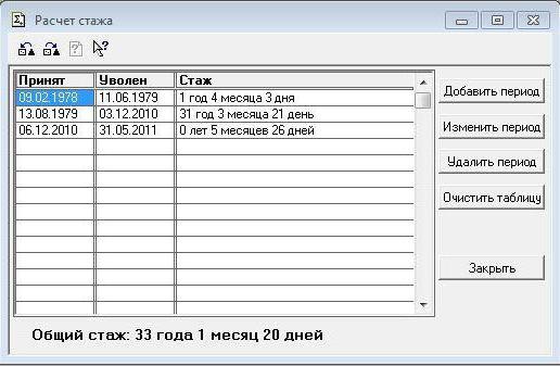 calcul de l'ancienneté