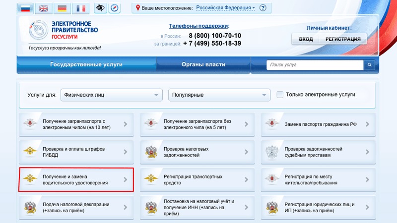Services gouvernementaux - Remplacement du permis de conduire