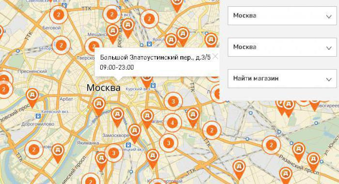 addresses of Dixie stores in Moscow in the South-West