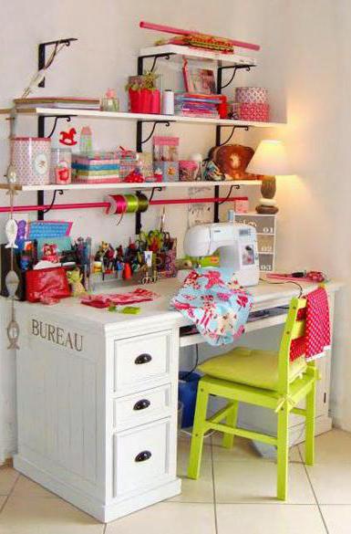 Bricolage lieu de travail d'une couturière
