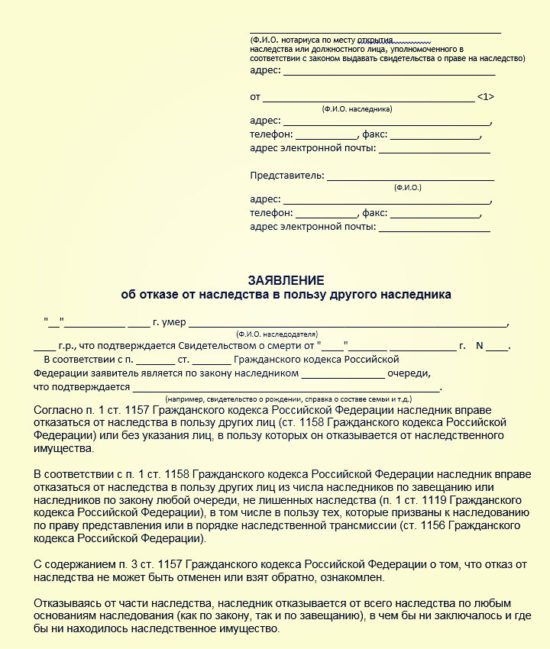 Renonciation à l'héritage