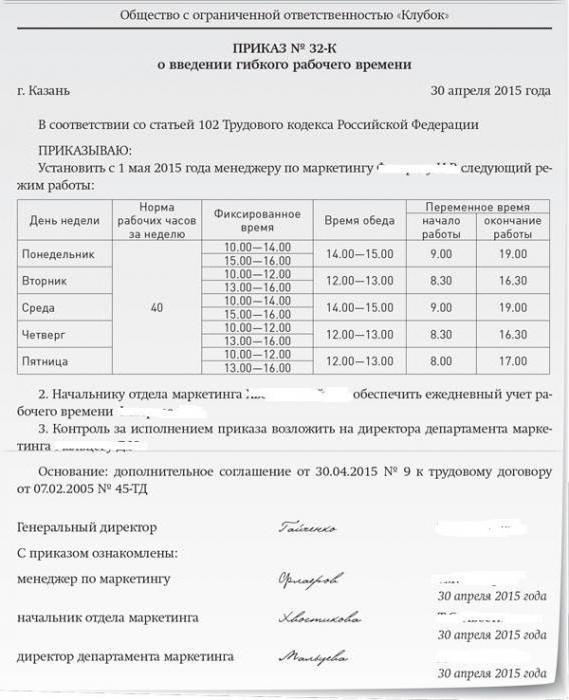 horaire de travail flexible