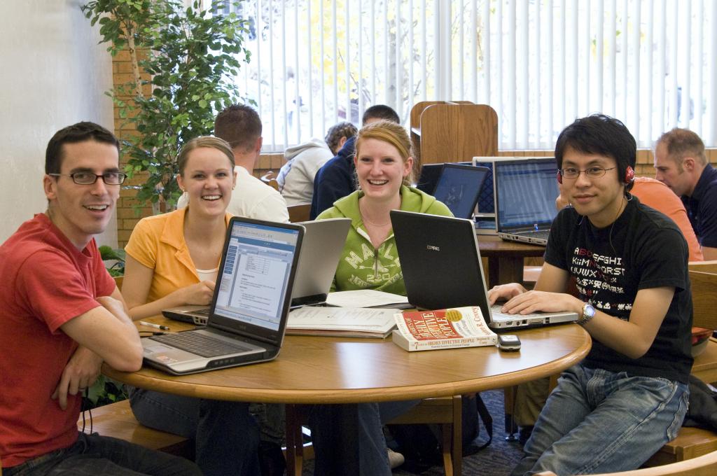 young people with computers