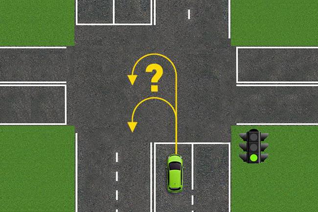 Demi-tour à l'intersection de droite à gauche