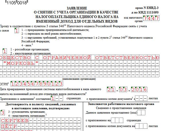 Application for deregistration