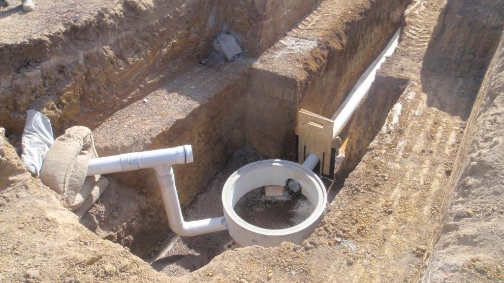 Phase initiale de la construction des égouts