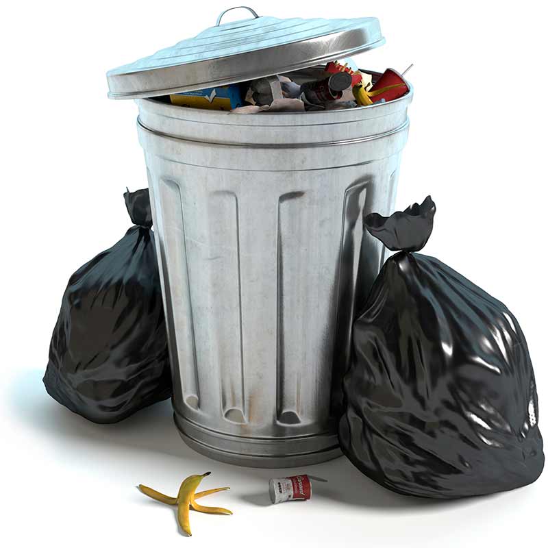 Déchets comme des ordures