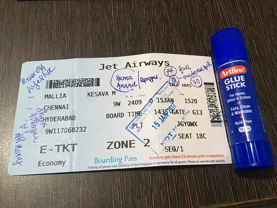 Carte d'embarquement avec impression